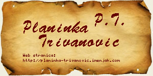 Planinka Trivanović vizit kartica